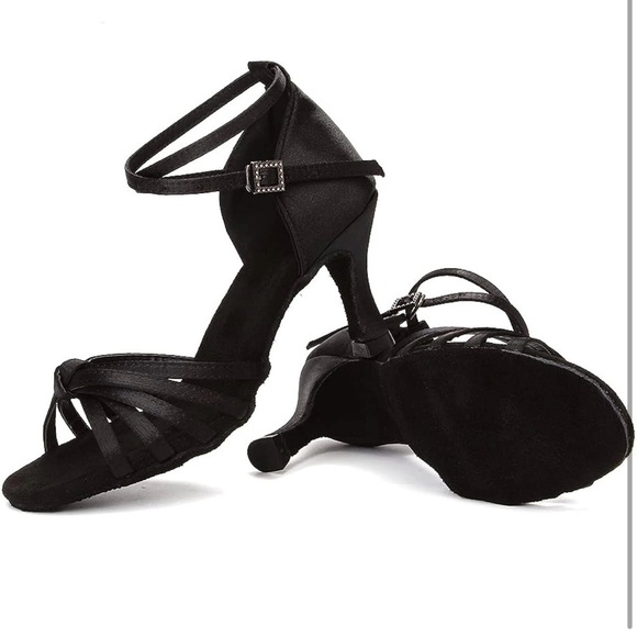 Satin Salsa Ballroom Professional Dancing Shoes - Picture 8 of 9